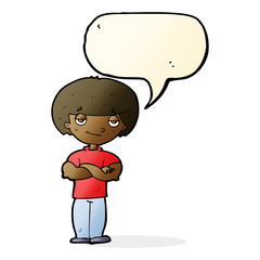 cartoon smug looking man with speech bubble