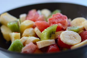 Bowl of healthy fresh fruit salad