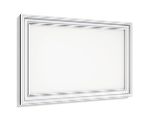 Fototapeta premium Rectangular picture frame on a white background. 3d rendering