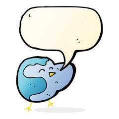 cartoon bird with speech bubble