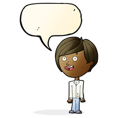 cartoon happy surprised boy with speech bubble