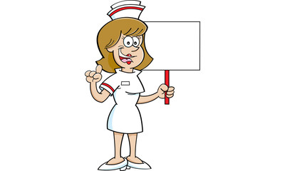 Cartoon illustration of a nurse holding a clipboard and giving thumbs up.