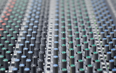Fototapeta premium audio mixing console closeup