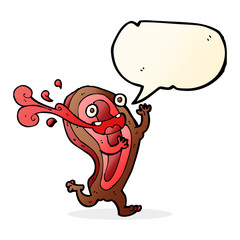rare steak cartoon character with speech bubble