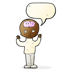 cartoon genius with speech bubble