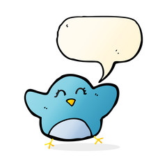 cartoon bird with speech bubble