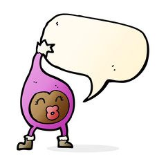 cartoon funny creature with speech bubble