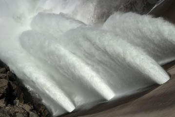 O& 39 Shaughnessy Dam bij Hetch Hetchy Reservoir in Yosemite National Park. De bron van water voor San Francisco, CA.