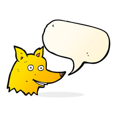 cartoon fox head with speech bubble
