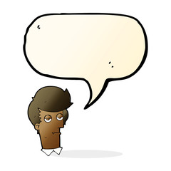 cartoon bored man with speech bubble