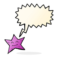 cartoon star character with speech bubble