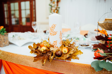 table set for wedding or another catered event