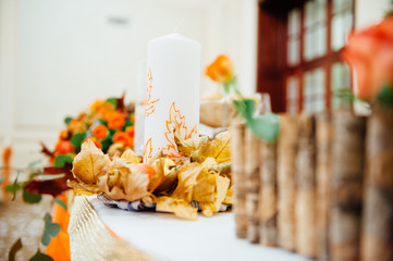 table set for wedding or another catered event