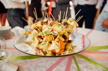 table set for wedding or another catered event