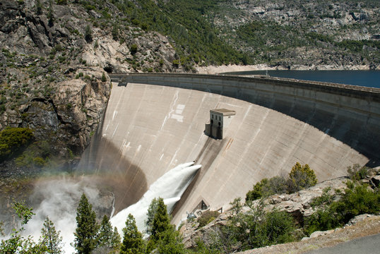 O'Shaughnessy Dam at Hetch Hetchy Reservoir in Yosemite National Park. The source of water for San Francisco, CA.