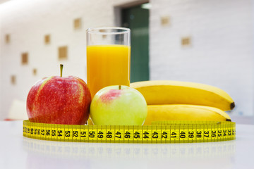 Healthy diet food - fruits and juice