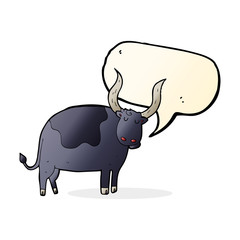 cartoon ox with speech bubble