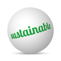 Sustainable text 3d sphere ball