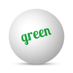 Green text 3d sphere ball