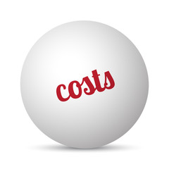 Costs text 3d sphere ball