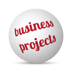 Business Projects text 3d sphere ball