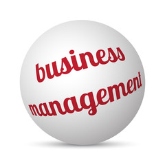 Business Management text 3d sphere ball