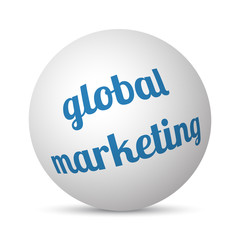 Global Marketing text 3d sphere ball