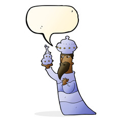 one of the three wise men with speech bubble