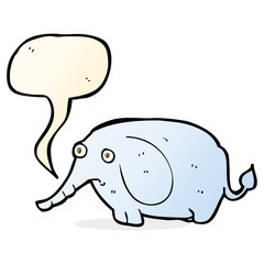 cartoon sad little elephant with speech bubble