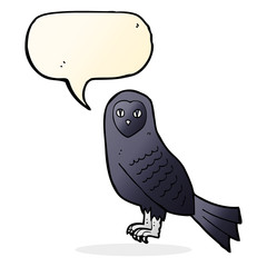 cartoon owl with speech bubble