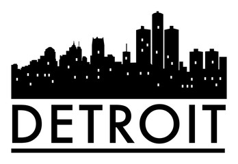 Fototapeta premium Abstract skyline Detroit, with various landmarks
