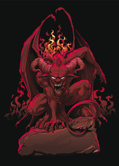 Devil on Hell Stone.

Mythological character — supreme demon of the Hell, lord of the Darkness — a Devil