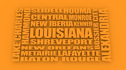 Foto op Canvas Louisiana state cities list © JEGAS RA