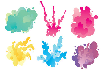 Holi festival, vector illustration. The traditional Indian festival. Bengali New Year. Holiday of spring and nature.