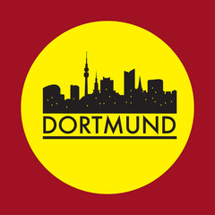 Naklejka premium Abstract Dortmund skyline, with various landmarks
