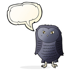 cartoon owl with speech bubble