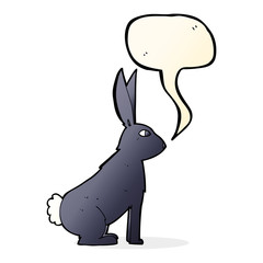 cartoon rabbit with speech bubble