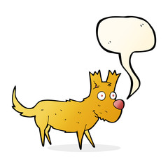 cartoon cute little dog with speech bubble