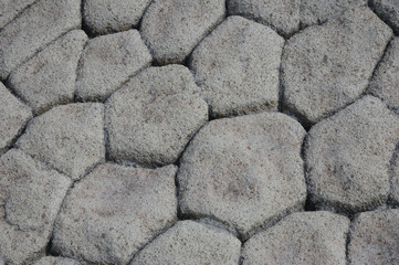 Texture of a columnar jointing. Cape Stolbchaty, Kunashir Island, Russia - 103434663