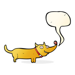 cartoon happy dog with speech bubble