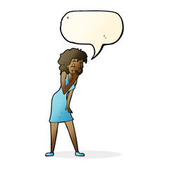cartoon woman laughing with speech bubble