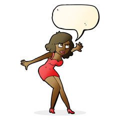 cartoon female spy with speech bubble