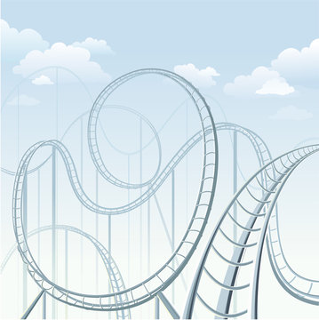 Rollercoaster in theme park illustration