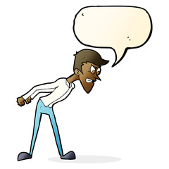 cartoon angry man with speech bubble