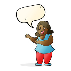 cartoon woman singing with speech bubble