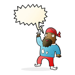 cartoon pirate with speech bubble