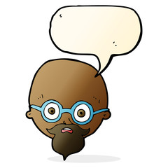 cartoon shocked man with beard with speech bubble