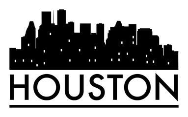 Abstract skyline Houston, with various landmarks