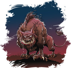 Werewolf    Monster of Halloween — Werewolf. It big terrible Hound from Hell. © denzorr