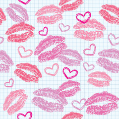pattern with kisses